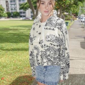 White/Black Paisley Miss Sparkling Jacket - Size S
